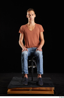 Alessandro Katz 1 black shoes blue jeans brown t shirt…